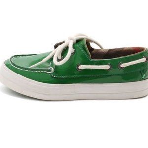 BURBERRY REESE PATENT LEATHER BOAT KIDS SHOES 12